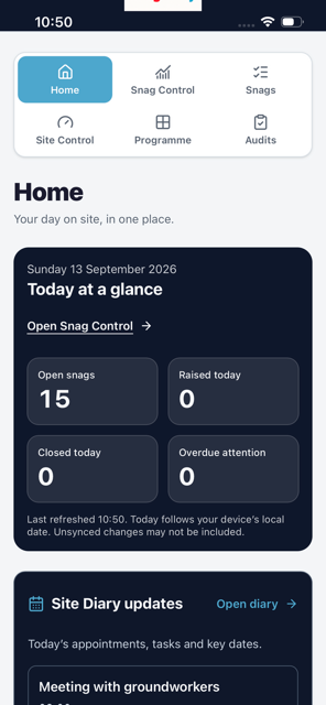 Current SnagSavvy home screen